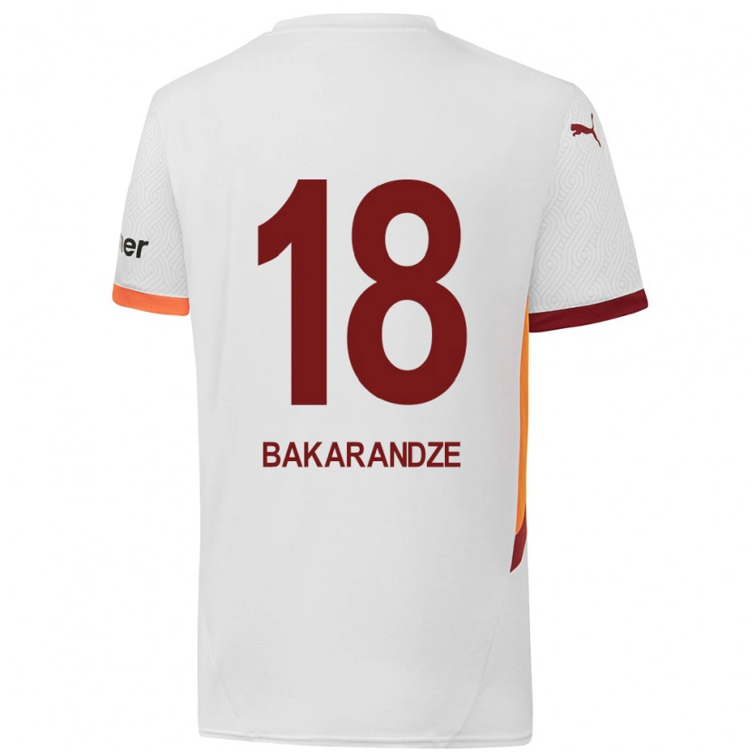 Danxen Heren Kristina Bakarandze #18 Wit Geel Rood Uitshirt Uittenue 2024/25 T-Shirt