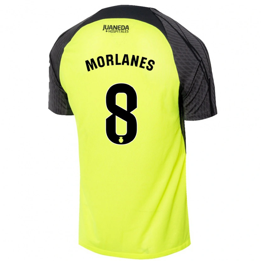 Danxen Heren Manu Morlanes #8 Fluorescerend Groen Zwart Uitshirt Uittenue 2024/25 T-Shirt
