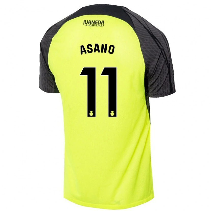 Danxen Heren Takuma Asano #11 Fluorescerend Groen Zwart Uitshirt Uittenue 2024/25 T-Shirt
