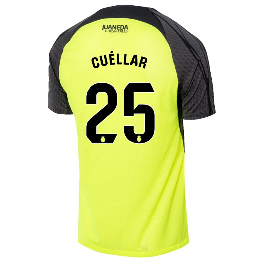 Danxen Heren Iván Cuéllar #25 Fluorescerend Groen Zwart Uitshirt Uittenue 2024/25 T-Shirt