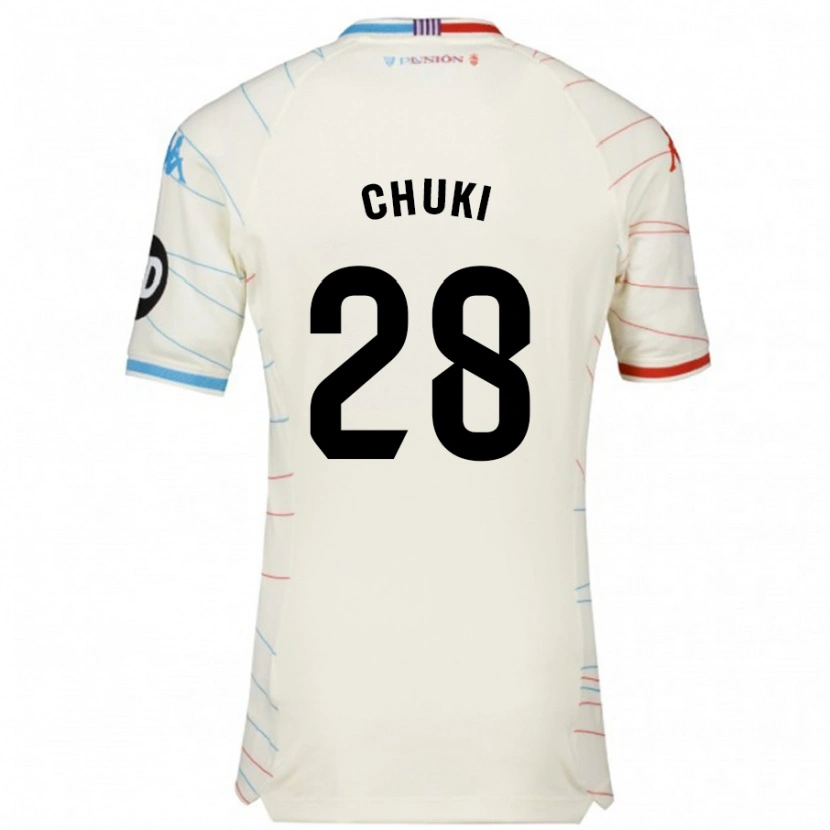 Danxen Heren Chuki #28 Wit Rood Blauw Uitshirt Uittenue 2024/25 T-Shirt