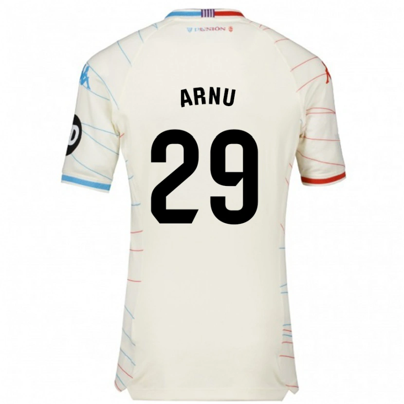 Danxen Heren Adrián Arnu #29 Wit Rood Blauw Uitshirt Uittenue 2024/25 T-Shirt