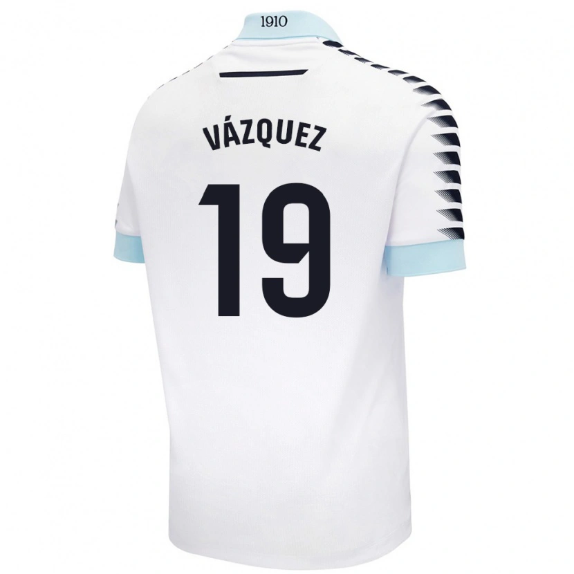 Danxen Heren Borja Vázquez #19 Wit Blauw Uitshirt Uittenue 2024/25 T-Shirt