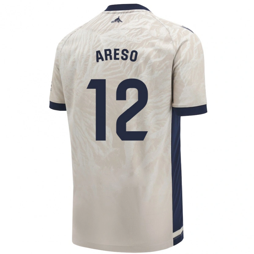 Danxen Heren Jesús Areso #12 Lichtgrijs Uitshirt Uittenue 2024/25 T-Shirt