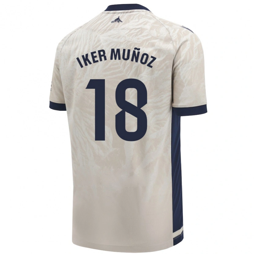 Danxen Heren Iker Muñoz #18 Lichtgrijs Uitshirt Uittenue 2024/25 T-Shirt