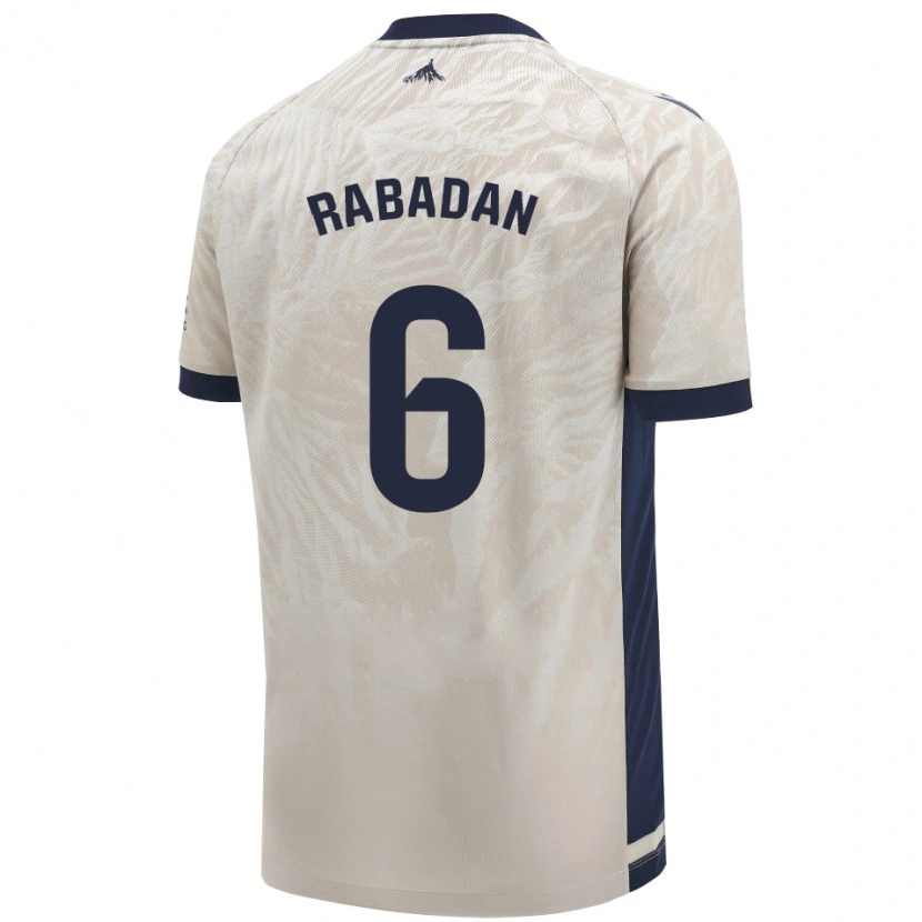 Danxen Heren David Rabadán #6 Lichtgrijs Uitshirt Uittenue 2024/25 T-Shirt