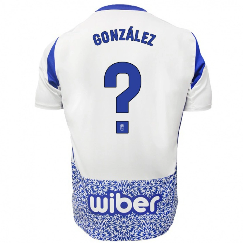 Danxen Heren Pablo González #0 Wit Blauw Uitshirt Uittenue 2024/25 T-Shirt