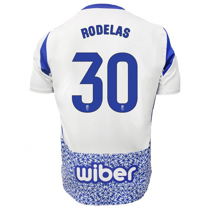 Danxen Heren Sergio Rodelas #30 Wit Blauw Uitshirt Uittenue 2024/25 T-Shirt