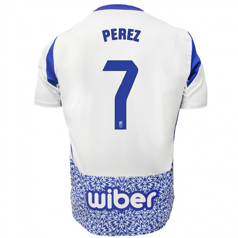 Danxen Heren Laura Pérez #7 Wit Blauw Uitshirt Uittenue 2024/25 T-Shirt