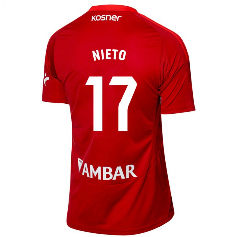 Danxen Heren Carlos Nieto #17 Wit Blauw Uitshirt Uittenue 2024/25 T-Shirt