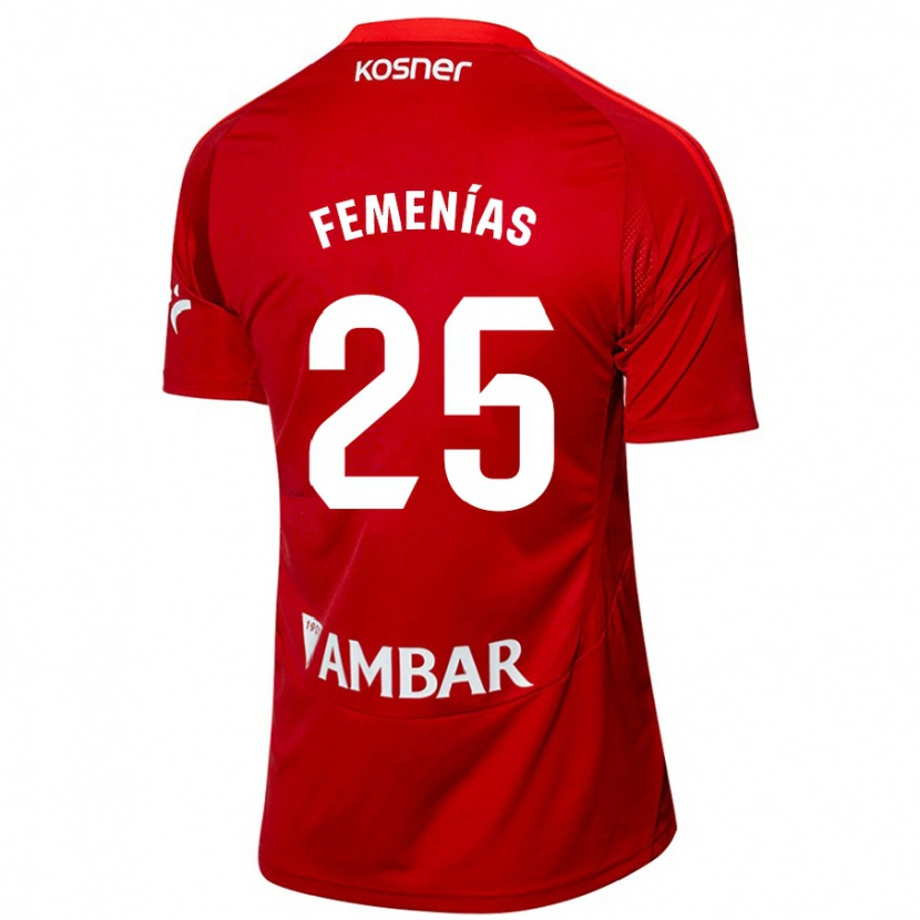 Danxen Heren Joan Femenías #25 Wit Blauw Uitshirt Uittenue 2024/25 T-Shirt