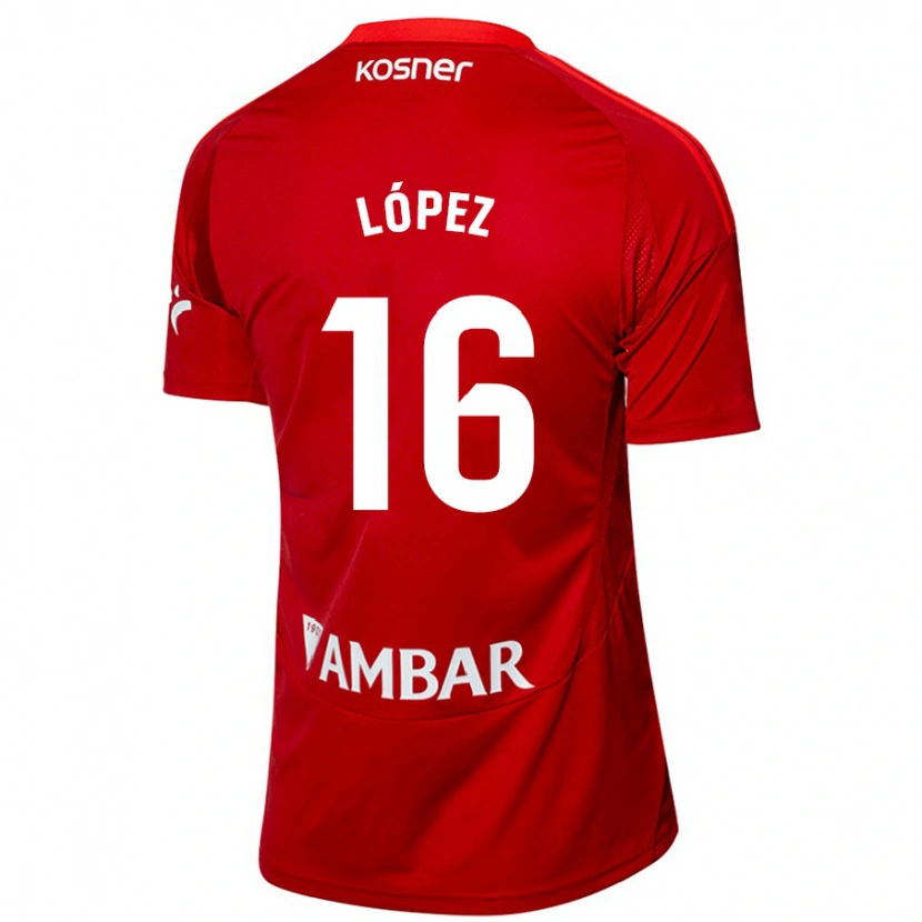 Danxen Heren Juan López #16 Wit Blauw Uitshirt Uittenue 2024/25 T-Shirt