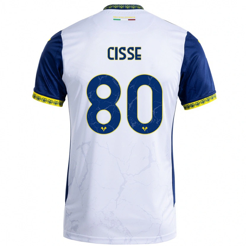 Danxen Heren Alphadjo Cissè #80 Witblauw Uitshirt Uittenue 2024/25 T-Shirt