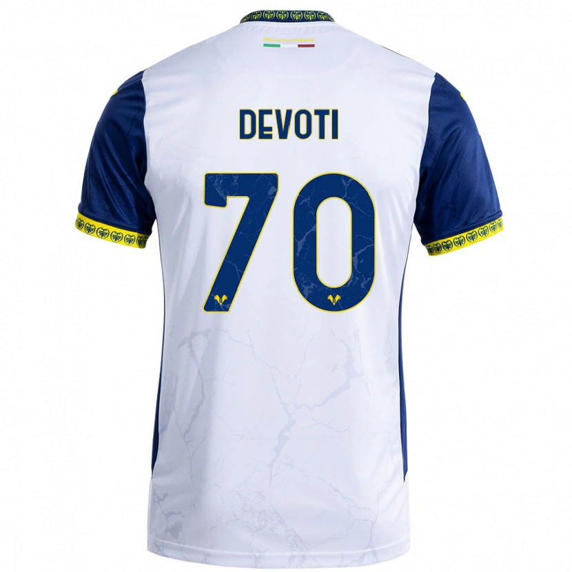 Danxen Heren Andrea Devoti #70 Witblauw Uitshirt Uittenue 2024/25 T-Shirt