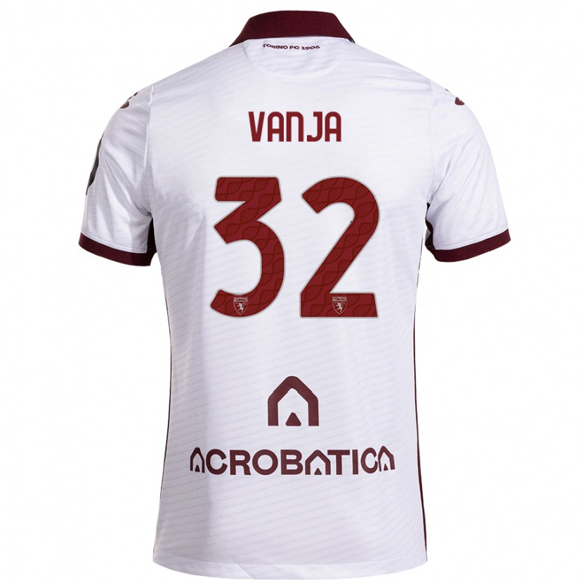 Danxen Heren Vanja Milinković-Savić #32 Wit Kastanjebruin Uitshirt Uittenue 2024/25 T-Shirt