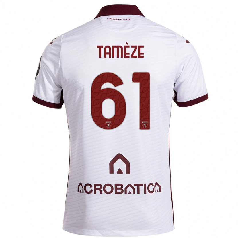 Danxen Heren Adrien Tamèze #61 Wit Kastanjebruin Uitshirt Uittenue 2024/25 T-Shirt