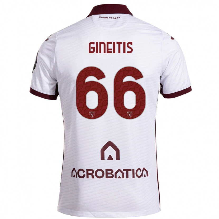 Danxen Heren Gvidas Gineitis #66 Wit Kastanjebruin Uitshirt Uittenue 2024/25 T-Shirt