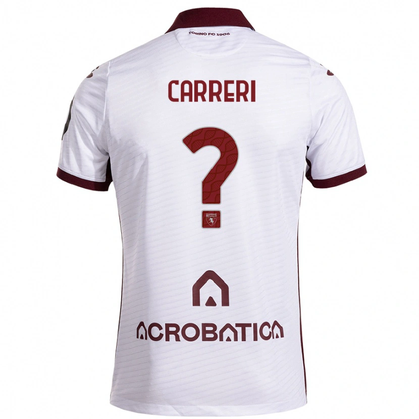 Danxen Heren Carlo Carreri #0 Wit Kastanjebruin Uitshirt Uittenue 2024/25 T-Shirt
