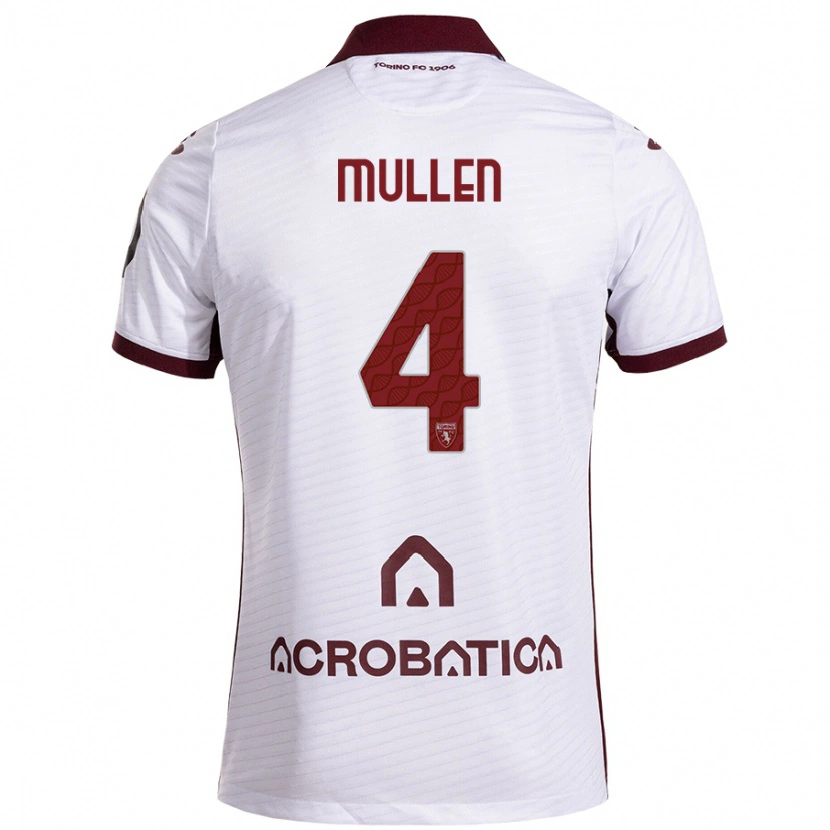 Danxen Heren Senan Mullen #4 Wit Kastanjebruin Uitshirt Uittenue 2024/25 T-Shirt