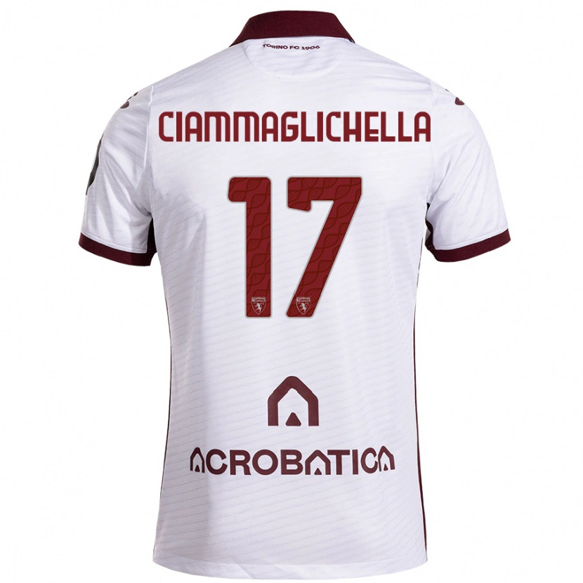 Danxen Heren Aaron Ciammaglichella #17 Wit Kastanjebruin Uitshirt Uittenue 2024/25 T-Shirt