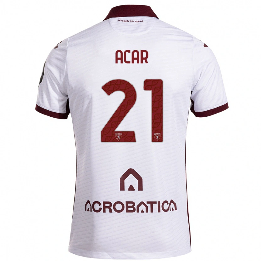 Danxen Heren Emirhan Acar #21 Wit Kastanjebruin Uitshirt Uittenue 2024/25 T-Shirt