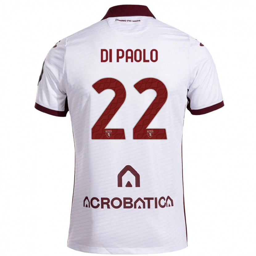 Danxen Heren Sebastiano Di Paolo #22 Wit Kastanjebruin Uitshirt Uittenue 2024/25 T-Shirt