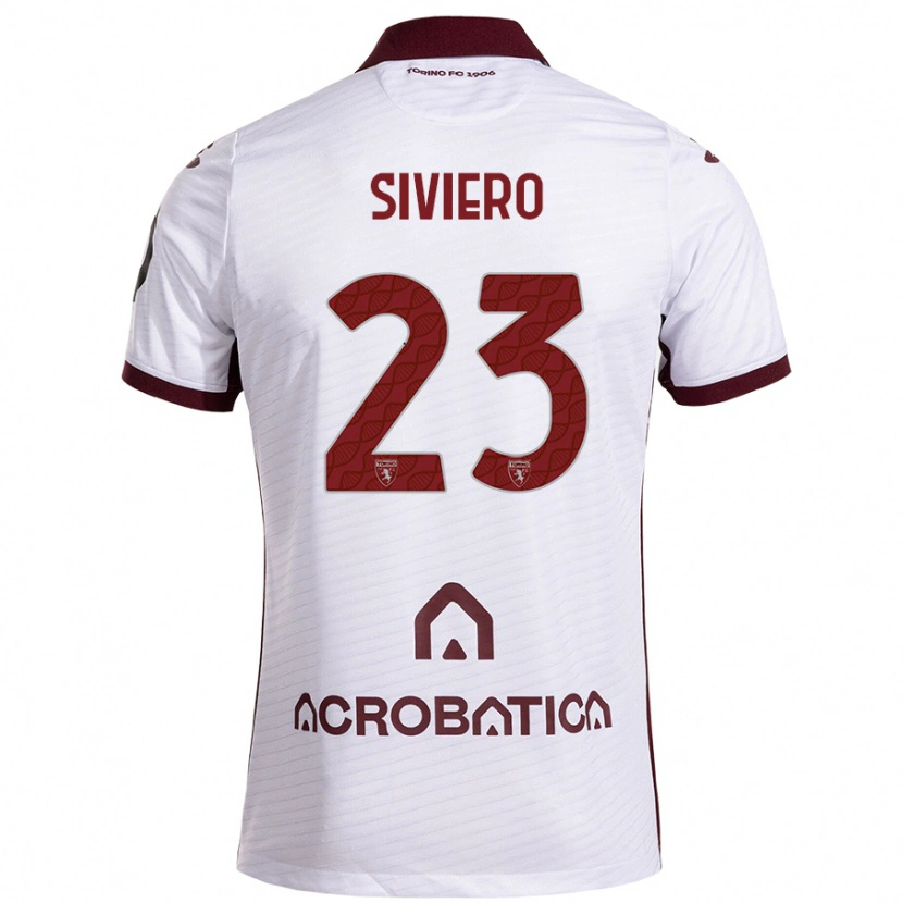 Danxen Heren Lapo Siviero #23 Wit Kastanjebruin Uitshirt Uittenue 2024/25 T-Shirt
