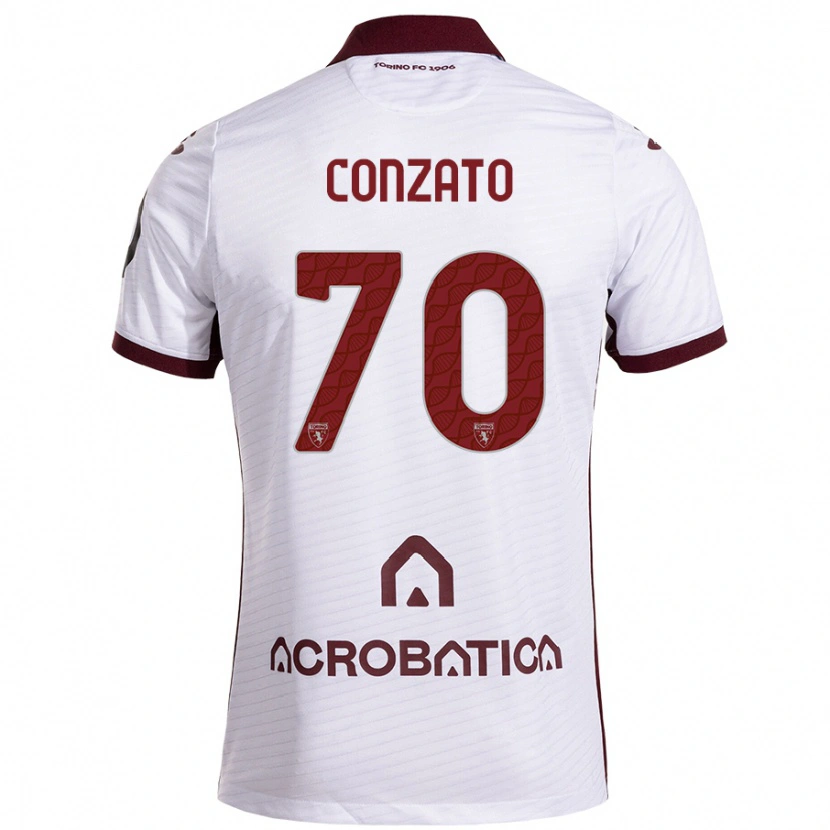 Danxen Heren Filippo Conzato #70 Wit Kastanjebruin Uitshirt Uittenue 2024/25 T-Shirt