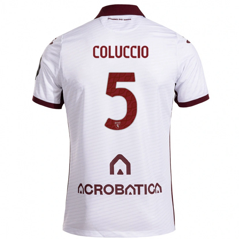 Danxen Heren Francesca Coluccio #5 Wit Kastanjebruin Uitshirt Uittenue 2024/25 T-Shirt