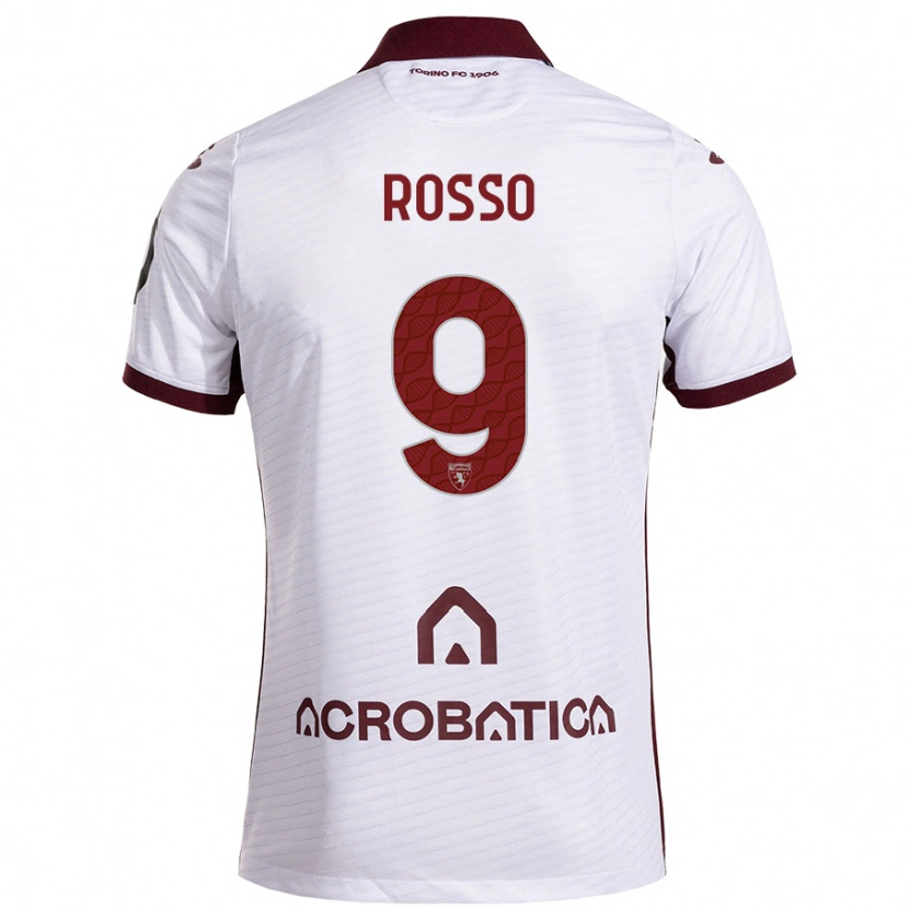 Danxen Heren Eleonora Rosso #9 Wit Kastanjebruin Uitshirt Uittenue 2024/25 T-Shirt