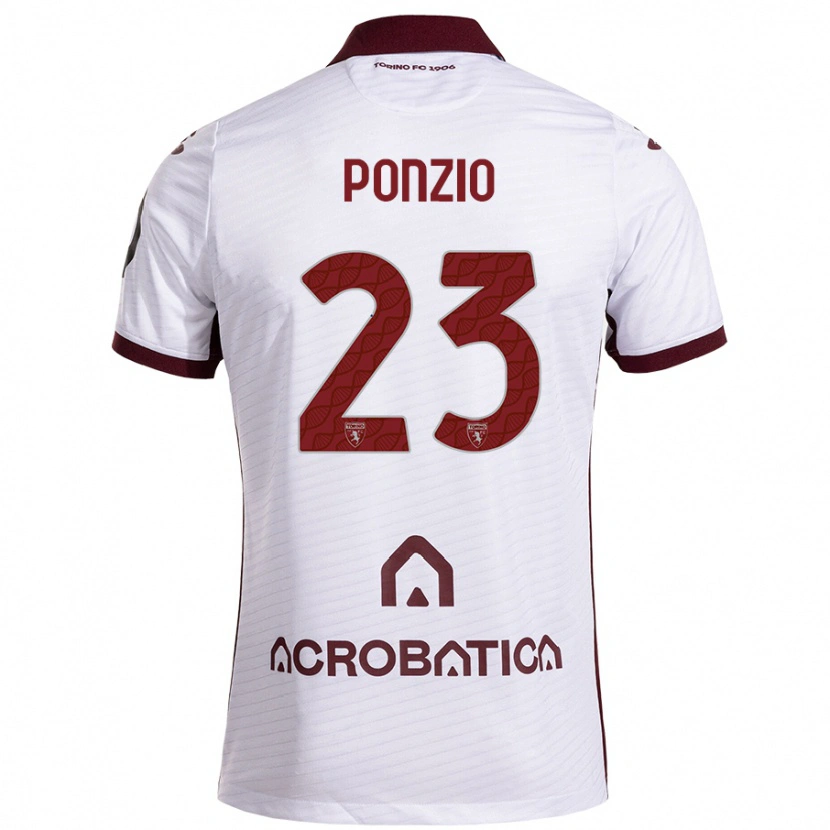 Danxen Heren Erika Ponzio #23 Wit Kastanjebruin Uitshirt Uittenue 2024/25 T-Shirt
