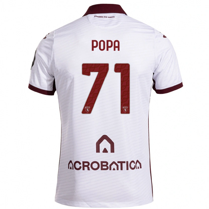 Danxen Heren Mihai Popa #71 Wit Kastanjebruin Uitshirt Uittenue 2024/25 T-Shirt