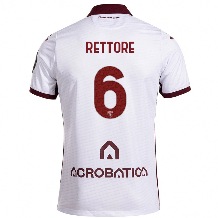 Danxen Heren Mirko Rettore #6 Wit Kastanjebruin Uitshirt Uittenue 2024/25 T-Shirt