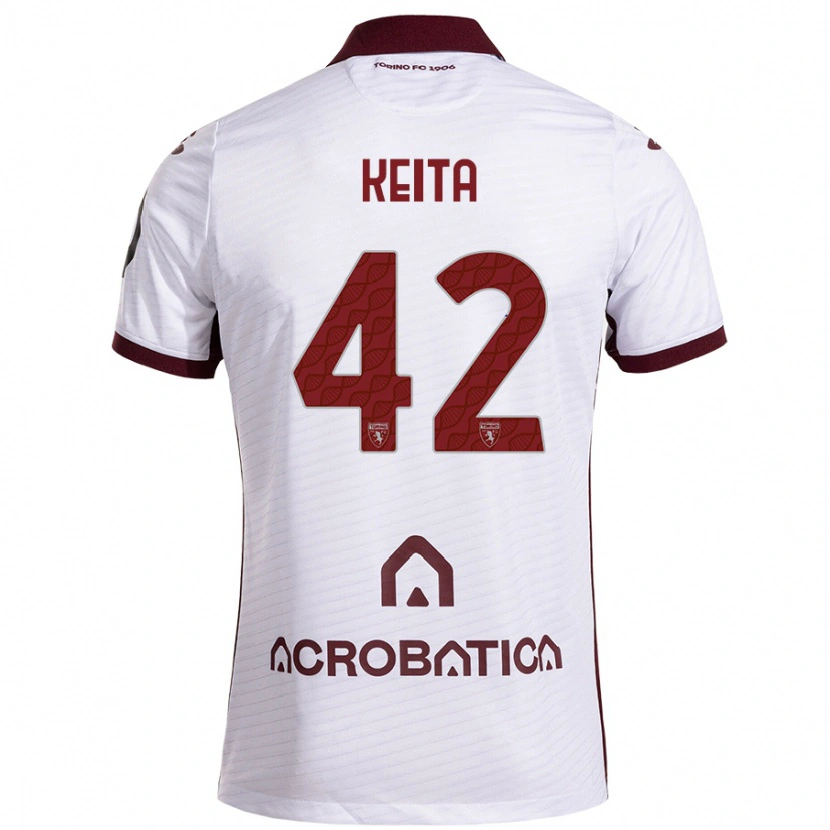 Danxen Heren Karamoko Keita #42 Wit Kastanjebruin Uitshirt Uittenue 2024/25 T-Shirt