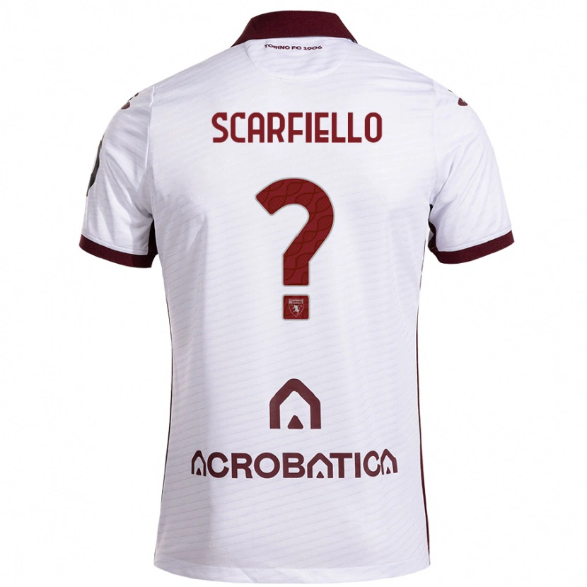 Danxen Heren Luca Scarfiello #0 Wit Kastanjebruin Uitshirt Uittenue 2024/25 T-Shirt