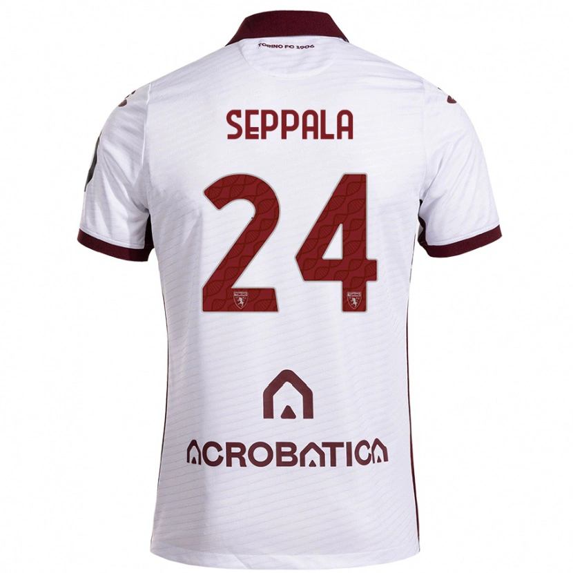 Danxen Heren Rosa Lappi-Seppälä #24 Wit Kastanjebruin Uitshirt Uittenue 2024/25 T-Shirt