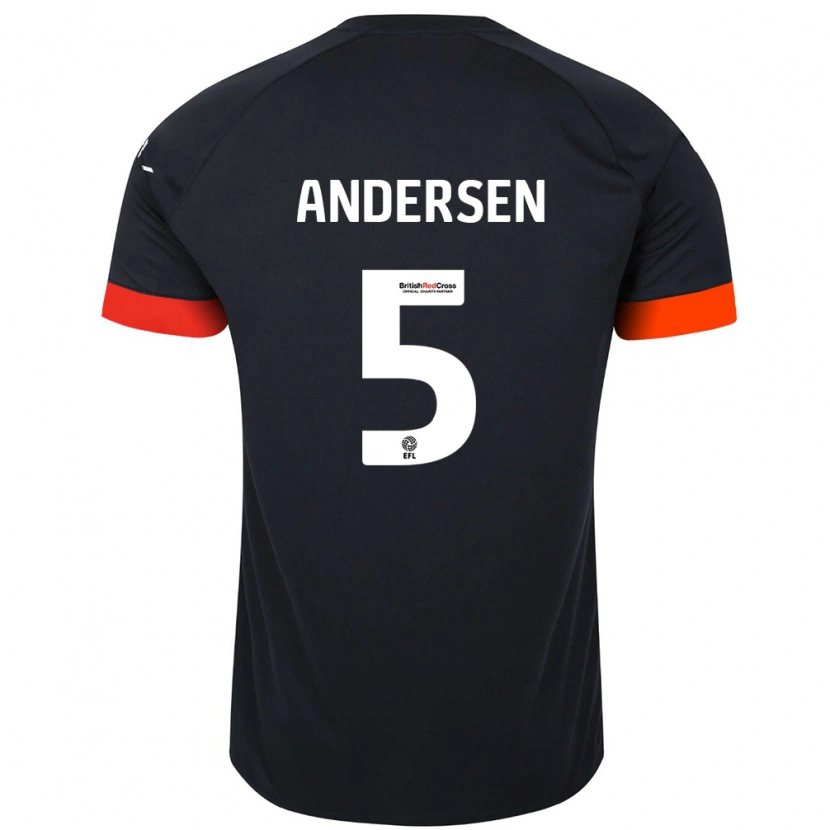 Danxen Heren Mads Andersen #5 Zwart Oranje Uitshirt Uittenue 2024/25 T-Shirt