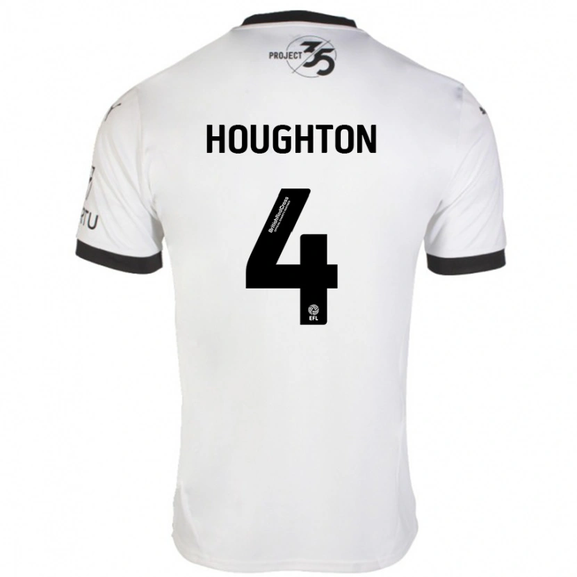 Danxen Heren Jordan Houghton #4 Wit Zwart Uitshirt Uittenue 2024/25 T-Shirt