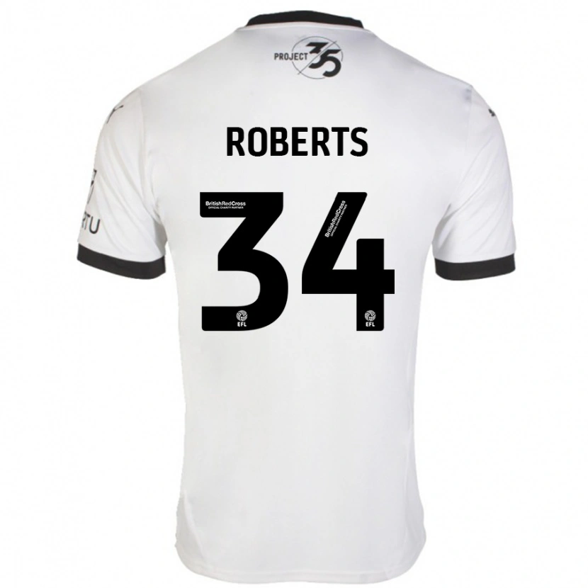 Danxen Heren Caleb Roberts #34 Wit Zwart Uitshirt Uittenue 2024/25 T-Shirt