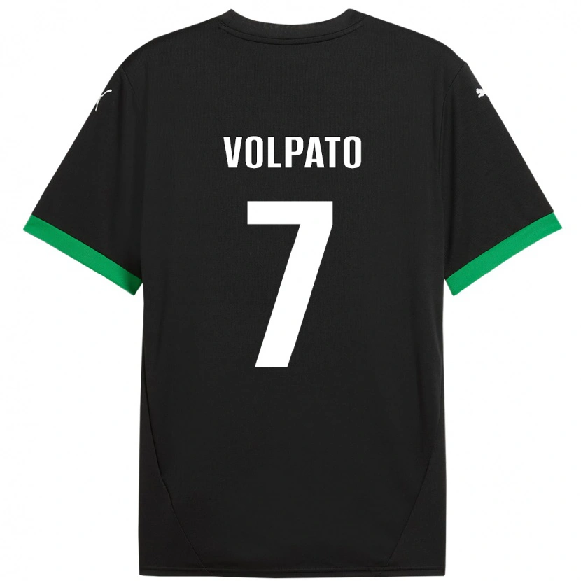Danxen Dames Cristian Volpato #7 Zwart Donkergroen Thuisshirt Thuistenue 2024/25 T-Shirt