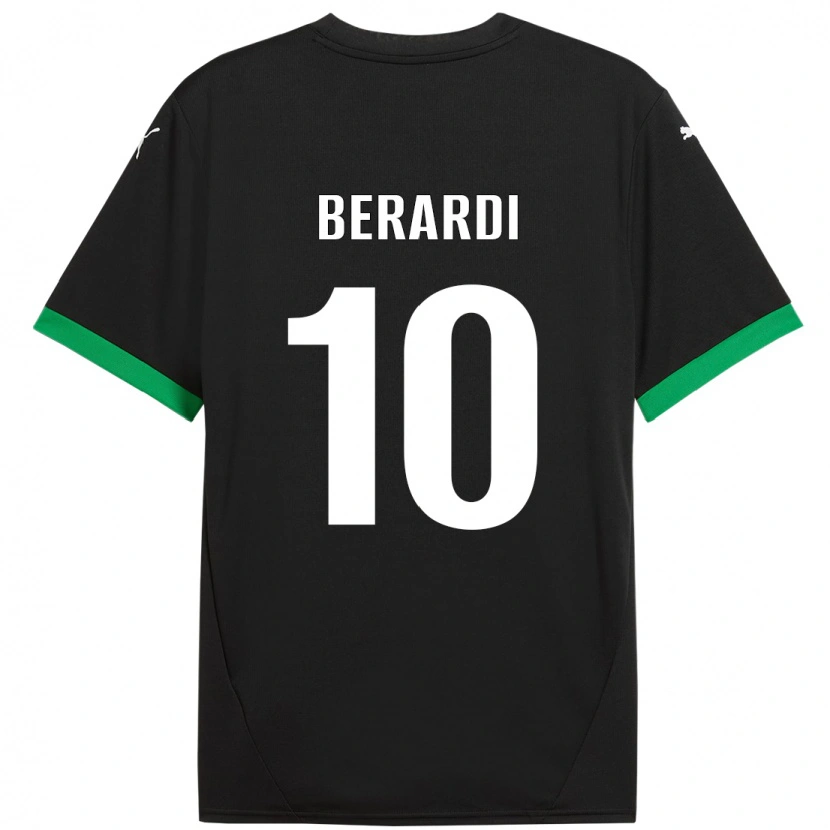 Danxen Dames Domenico Berardi #10 Zwart Donkergroen Thuisshirt Thuistenue 2024/25 T-Shirt