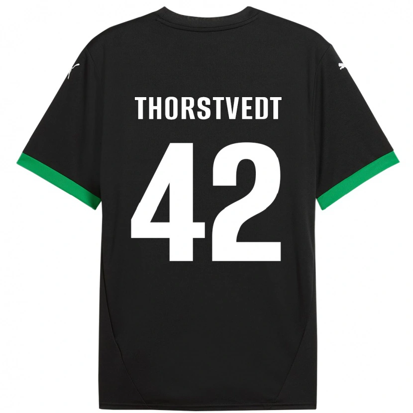 Danxen Dames Kristian Thorstvedt #42 Zwart Donkergroen Thuisshirt Thuistenue 2024/25 T-Shirt