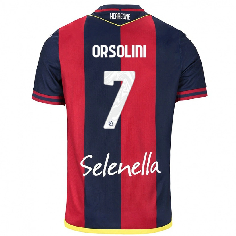 Danxen Dames Riccardo Orsolini #7 Rood Koningsblauw Thuisshirt Thuistenue 2024/25 T-Shirt