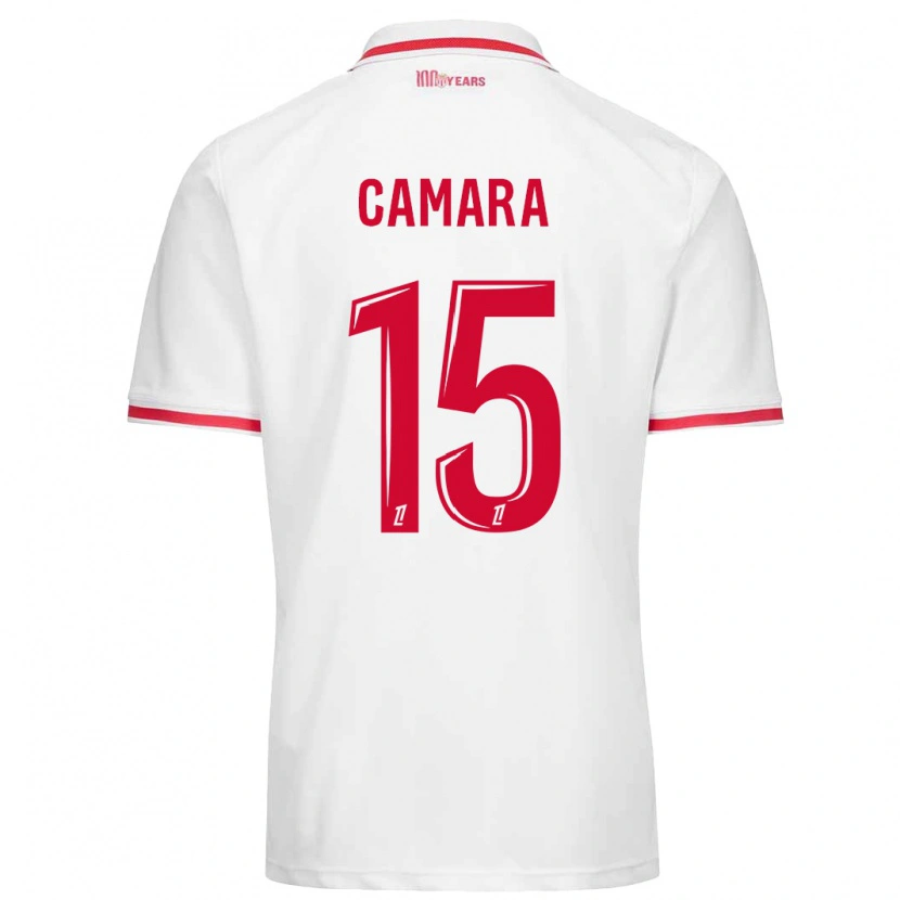 Danxen Dames Lamine Camara #15 Wit Rood Thuisshirt Thuistenue 2024/25 T-Shirt