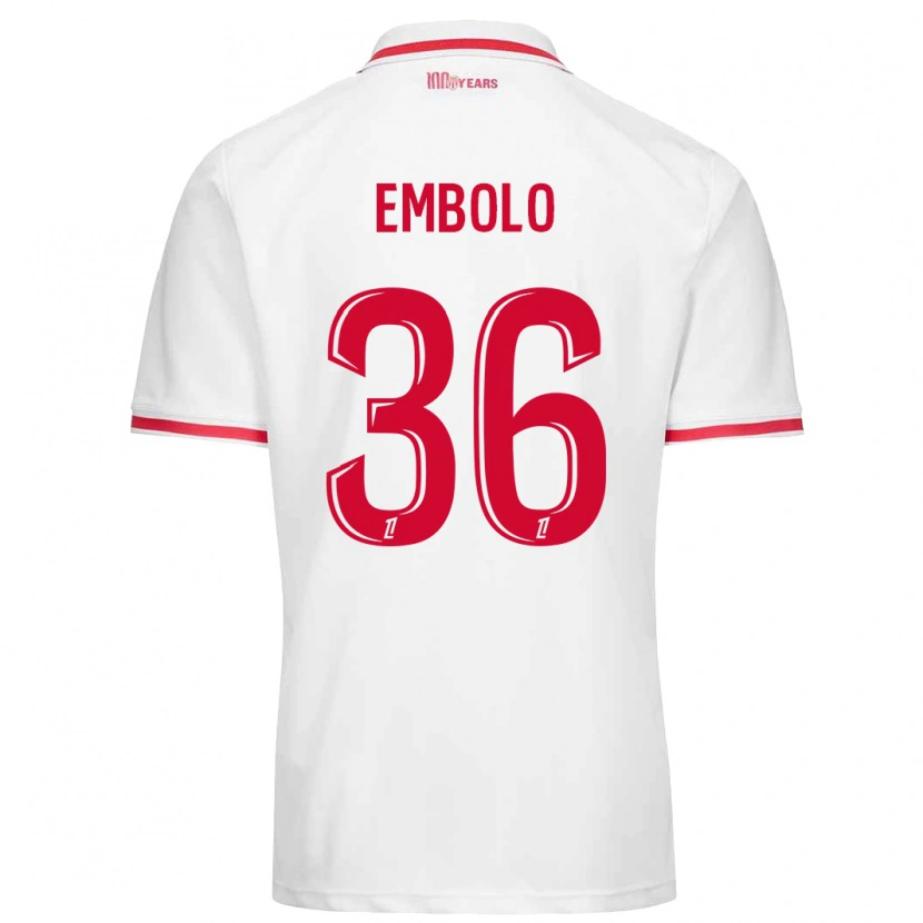 Danxen Dames Breel Embolo #36 Wit Rood Thuisshirt Thuistenue 2024/25 T-Shirt