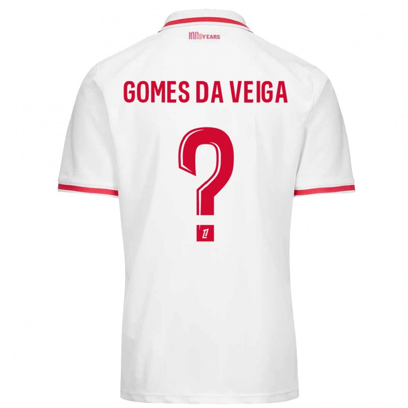 Danxen Dames Melvin Gomes Da Veiga #0 Wit Rood Thuisshirt Thuistenue 2024/25 T-Shirt