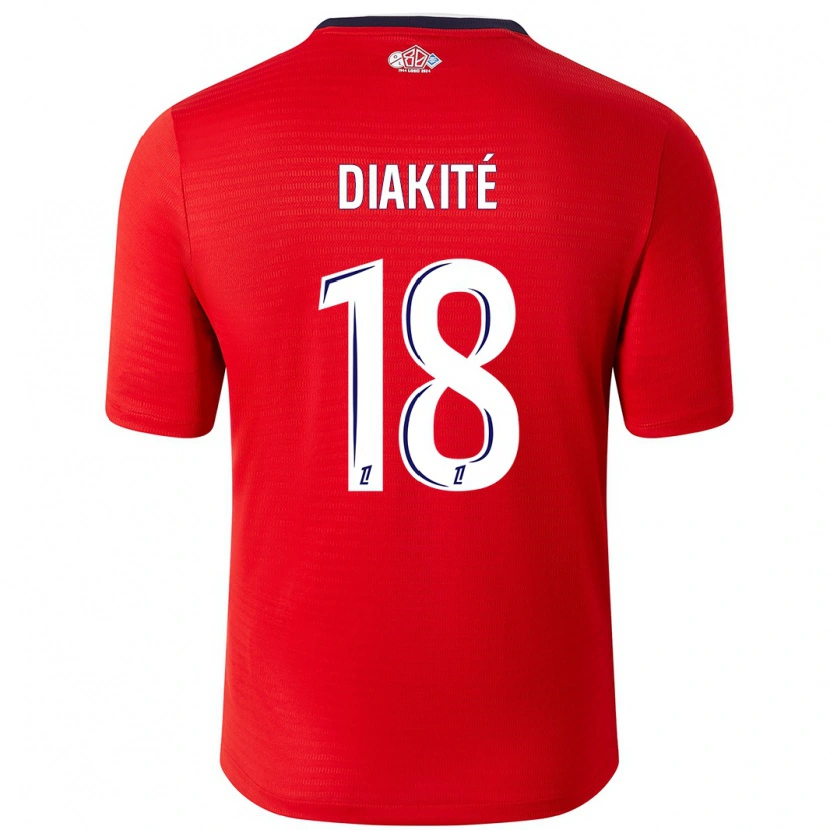Danxen Dames Bafodé Diakité #18 Rood Wit Thuisshirt Thuistenue 2024/25 T-Shirt