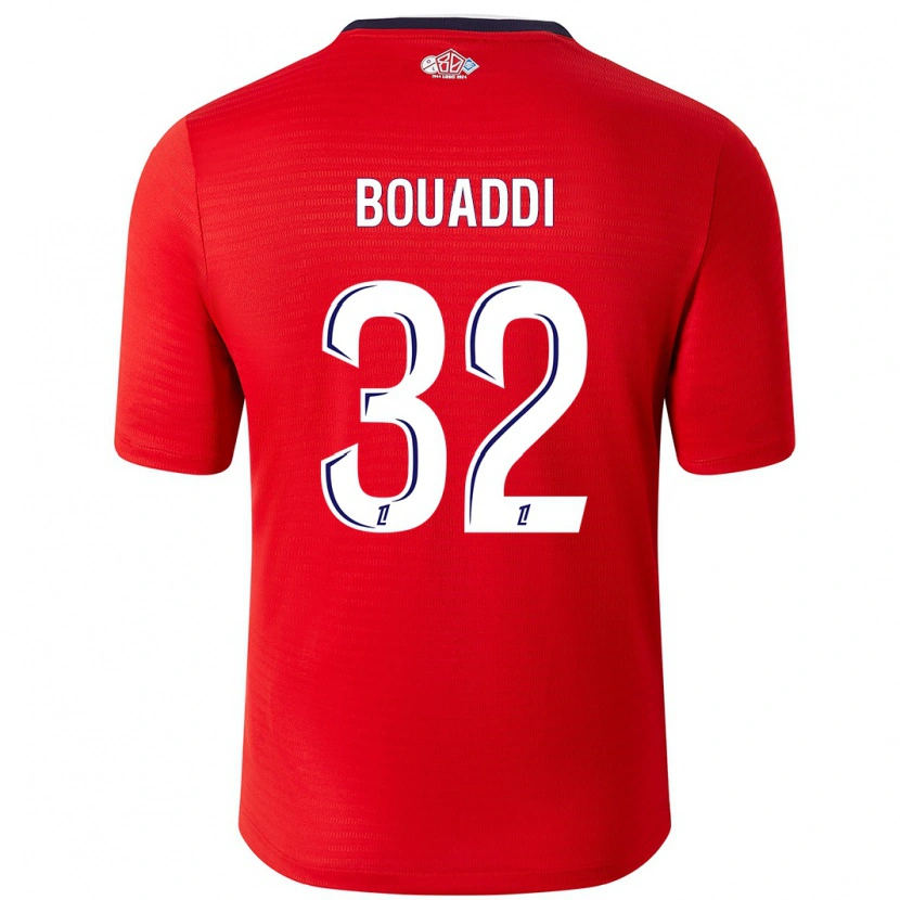 Danxen Dames Ayyoub Bouaddi #32 Rood Wit Thuisshirt Thuistenue 2024/25 T-Shirt