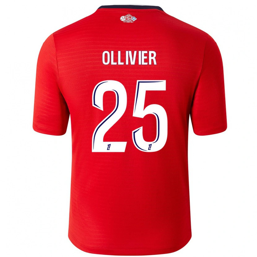 Danxen Dames Agathe Ollivier #25 Rood Wit Thuisshirt Thuistenue 2024/25 T-Shirt