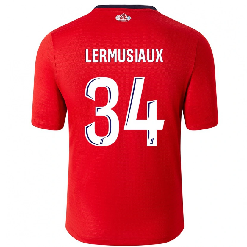 Danxen Dames Chrystal Lermusiaux #34 Rood Wit Thuisshirt Thuistenue 2024/25 T-Shirt